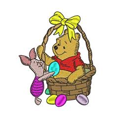 detailed spring easter machine embroidery pattern - Pooh Easter for Kids T-Shirts