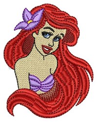 mermaid detailed machine embroidery - Princess Ariel perfect for Decorative Throws