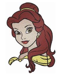 Princess Belle - 5x7 belle detailed embroidery design for decorative pillow covers