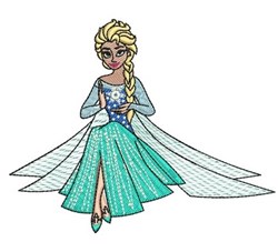 detailed elsa machine embroidery pattern - Princess Elsa perfect for reusable tote bags