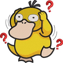 detailed easter psyduck machine embroidery pattern - Psyduck perfect for Cute Pillows