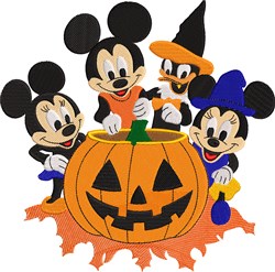 Pumpkin Mouse - 4x4 pumpkin detailed machine embroidery design for reusable tote bags