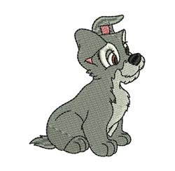 puppy dog detailed machine embroidery - Puppy Tramp for decorative pillow covers