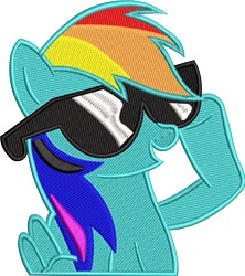 Rainbow Dash Cool - 4x4 cool detailed embroidery design for decorative pillow covers