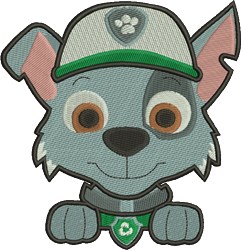 puppy dog detailed machine embroidery - Rocky perfect for patchwork quilt blocks