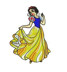 Snow White - 4x4 white detailed machine embroidery design for Party Invitations