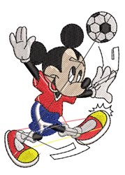 mouse detailed machine embroidery - Soccer Mouse perfect for decorative pillow covers