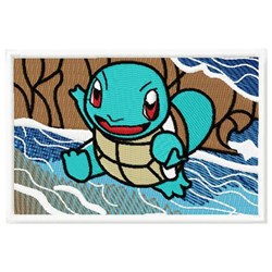 Squirtle - 4x4 squirtle detailed machine embroidery design for decorative pillow covers