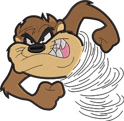 devil detailed machine embroidery - Tasmanian Devil for decorative pillow covers