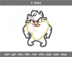 devil beginner-friendly machine embroidery - TASMANIAN DEVIL for reusable tote bags
