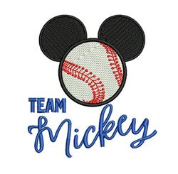 baseball detailed machine embroidery - Team Mickey Baseball perfect for Backpacks