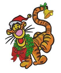 detailed christmas christma machine embroidery pattern - Tigger Christmas for decorative pillow covers