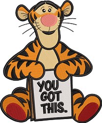 detailed tiger machine embroidery pattern - Tigger perfect for patchwork quilt blocks