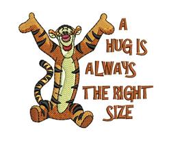 detailed cat machine embroidery pattern - Tigger Hugs perfect for reusable tote bags