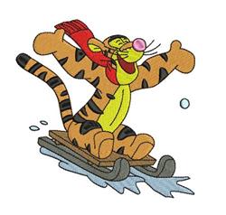 tiger detailed machine embroidery - Tigger Sled Ride perfect for Outdoor Gear