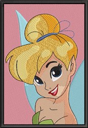 Tinkerbell - 5x7 fairy detailed machine embroidery design for decorative pillow covers