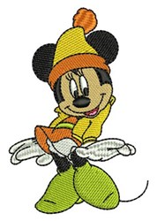 mouse detailed machine embroidery - Winter Minnie Mouse for decorative pillow covers