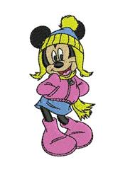 mouse detailed machine embroidery - Winter Minnie Mouse perfect for Holiday Decor