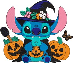 detailed halloween pumpkin machine embroidery pattern - Witchy Stitch for reusable tote bags