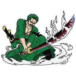 detailed easter zoro machine embroidery pattern - Zoro perfect for Team Banners