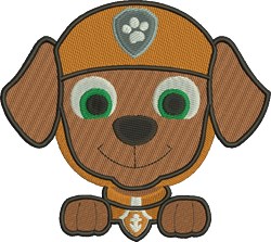 Zuma - 4x4 puppy dog detailed machine embroidery design perfect for reusable tote bags
