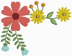 Floral Corner Embroidery Design