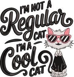 I'm A Cool Cat Embroidery Design | EmbroideryDesigns.com