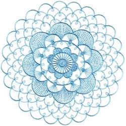doily detailed machine embroidery - Blue Doily perfect for patchwork quilt blocks