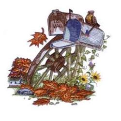 Country Mailbox - 5x7 bird detailed machine embroidery design for kitchen tea towels