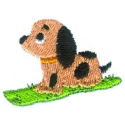Cute Puppy - 4x4 puppy dog quick stitch machine embroidery design for cute baby onesies