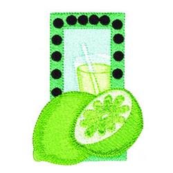 Playful design featuring a vibrant lime and refreshing drink in a polka dot frame for cheerful kitchen decor.