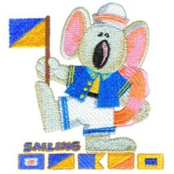 Sailing Koala - 4x4 bear detailed machine embroidery design for Kids Blankets