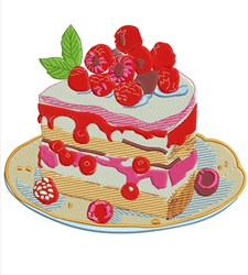 leaf detailed machine embroidery - Raspberry Cake perfect for decorative pillow covers