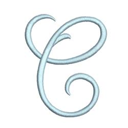 quick stitch script machine embroidery pattern - Classic Script C for reusable tote bags