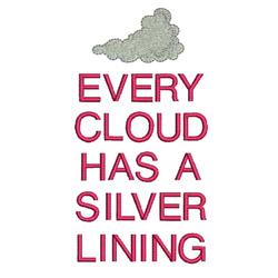 detailed cloud machine embroidery pattern - Silver Lining Cloud for kitchen aprons