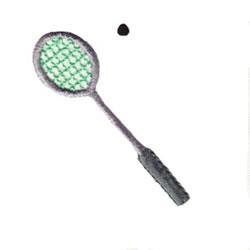 Squash Racket - 4x4 racket quick stitch machine embroidery design for Tennis Bags