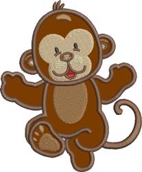 detailed monkey applique machine embroidery pattern - Appliqué Monkey for Baby Bibs