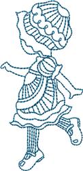 beginner-friendly spring sue redwork machine embroidery pattern - Bluework Crochet Sue for Summer Bags
