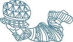 Bluework Crochet Sue - 5x7 sue redwork machine embroidery design for Baby Blankets