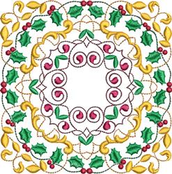 Christmas Pattern Blocks - 5x7 leaf detailed embroidery design for patchwork quilt blocks