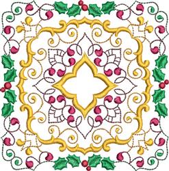 detailed christmas leaf machine embroidery pattern - Christmas Pattern Blocks for decorative wall hangings