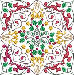 leaf detailed machine embroidery - Christmas Pattern Blocks for kitchen tea towels