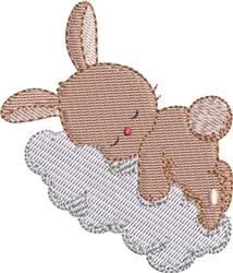 beginner-friendly bunny rabbit machine embroidery pattern - Cloud Bunny for reusable tote bags