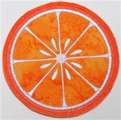 ITH Citrus Coaster - 4x4 coaster in-the-hoop embroidery design for kitchen tea towels