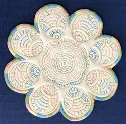detailed easter coaster in-the-hoop machine embroidery pattern - ITH Egg Cup Coaster for decorative pillow covers