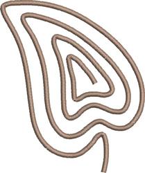 ITH leaf design features fluid, curved outlines in warm brown, showcasing organic elegance.