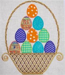 Large Easter Basket - basket detailed embroidery design for festive table runners