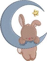 bunny rabbit detailed machine embroidery - Moon Bunny for patchwork quilt blocks