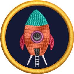 Outer Space 5 Applique or Patch - 4x4 patch applique embroidery design for reusable tote bags