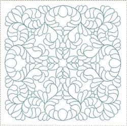 Redwork floral design featuring intricate motifs, delicate swirling lines, and a balanced, flowing composition.